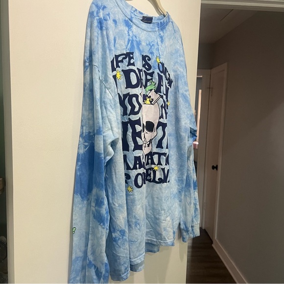 Coney Island Picnic Blue Tie-Dye Long Sleeve Graphic T-Shirt - Size XL - Picture 6 of 8